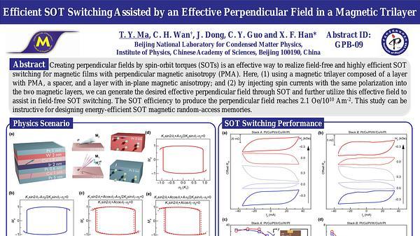 Efficient Spin-Orbit-Torque Switching Assisted by an Effective Perpendicular Field in a Magnetic Trilayer