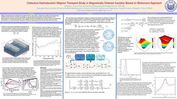 Collective Hydrodynamic Magnon Transport Study in Magnetically Ordered Insulator Based on Boltzmann Approach