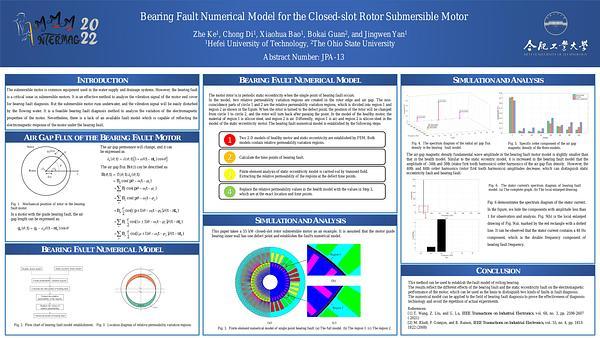 Bearing Fault Numerical Model for the Closed-slot Rotor Submersible Motor