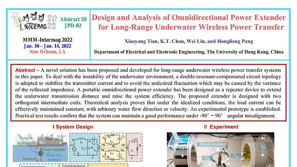 Design and Analysis of Omnidirectional Power Extender for Long-Range Underwater Wireless Power Transfer System