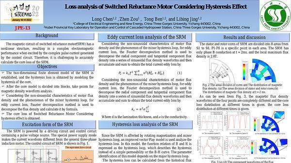 Core Loss Analysis of Switched Reluctance Motor Considering Hysteresis Effect