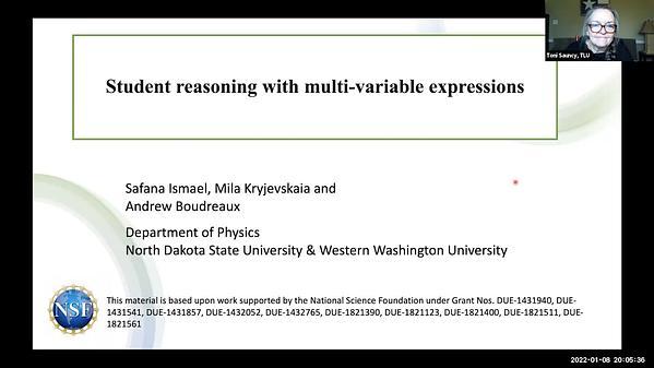 Student Reasoning with Multi-variable Expressions