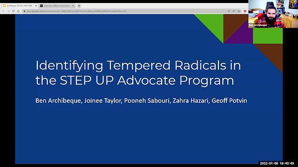 Identifying Tempered Radicals in the STEP UP Advocate Program