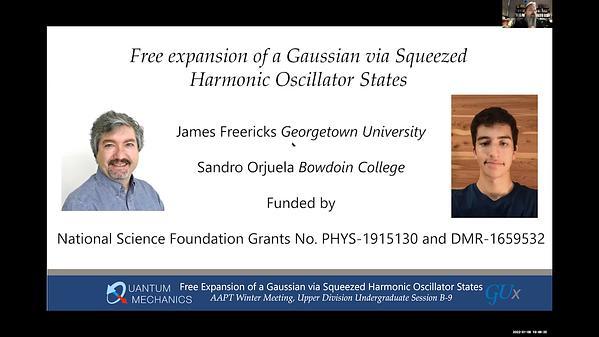 Free expansion of a Gaussian via squeezed harmonic oscillator states
