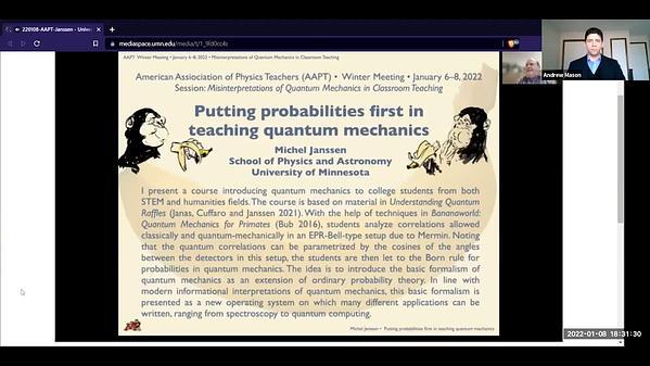 Putting Probabilities First in Teaching Quantum Mechanics