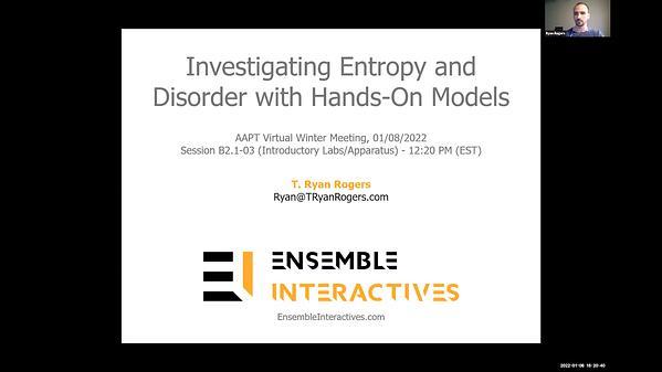 Investigating Entropy and Disorder with Hands-On Models