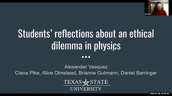 Students’ reflections about an ethical dilemma in physics
