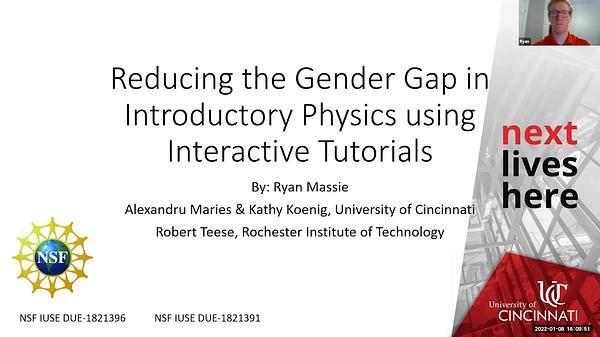 Reducing the Gender Gap in Introductory Physics using Interactive Tutorials