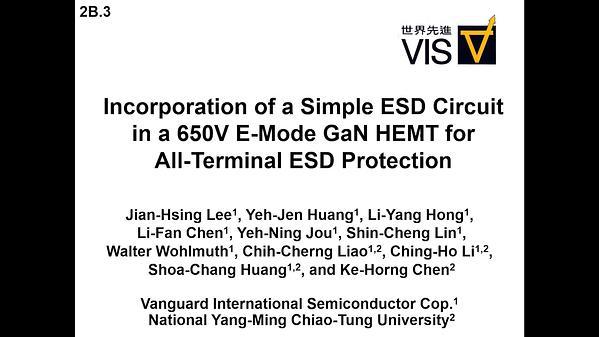 Incorporation of a Simple ESD Circuit in a 650V E-Mode GaN HEMT for All-Terminal ESD Protection