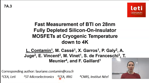 Fast Measurement of BTI on 28nm Fully Depleted Silicon-On-Insulator MOSFETs at Cryogenic Temperature down to 4K