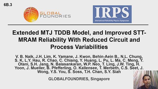 Extended MTJ TDDB Model, and Improved STT-MRAM Reliability with Reduced Circuit and Process Variabilities