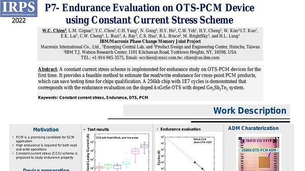 Endurance Evaluation on OTS-PCM Device using Constant Current Stress Scheme