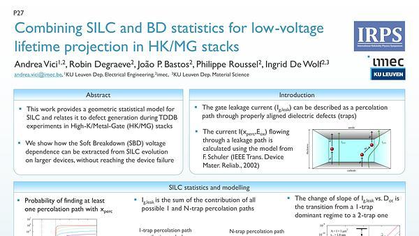 Combining SILC and BD statistics for low-voltage lifetime projection in HK/MG stacks