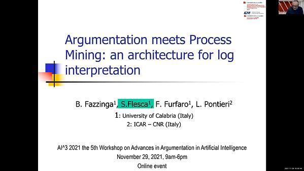 Argumentation meets Process Mining: an architecture for log interpretation
