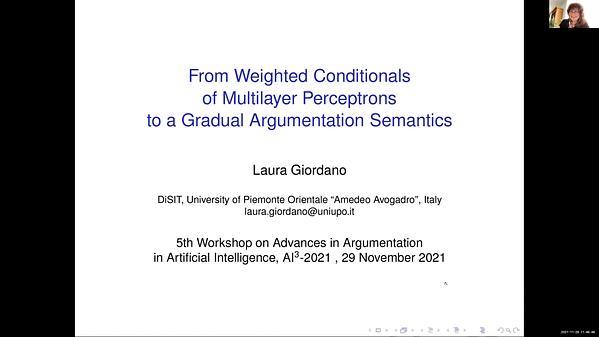 From Weighted Conditionals of Multilayer Perceptrons to a Gradual Argumentation Semantics