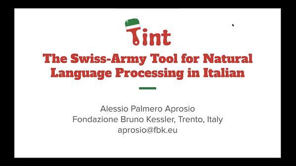 Tint, the Swiss-Army Tool for Natural Language Processing in Italian
