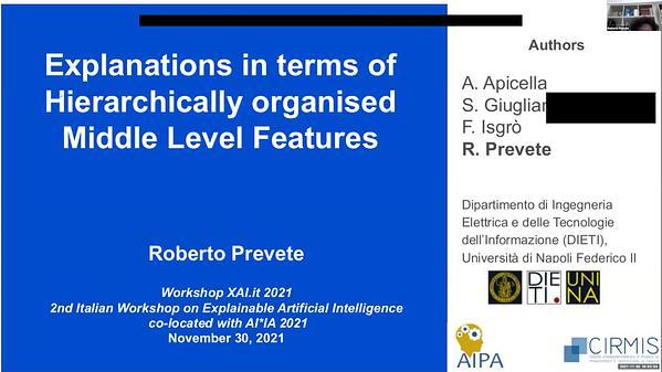 Explanations in terms of Hierarchically organised Middle Level Features