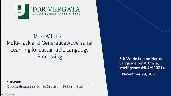 MT-GAN-BERT Multi-Task and Generative Adversarial Learning for sustainable Language Processing