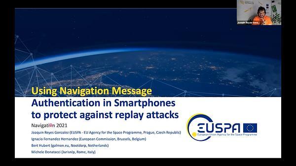 Using Navigation Message Authentication in Smartphones to Protect against Replay Attacks
