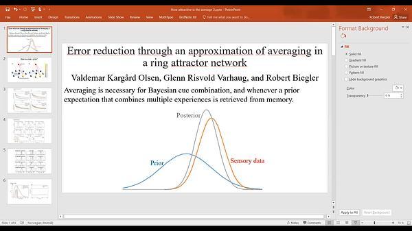 Error reduction through an approximation of averaging in a ring attractor network