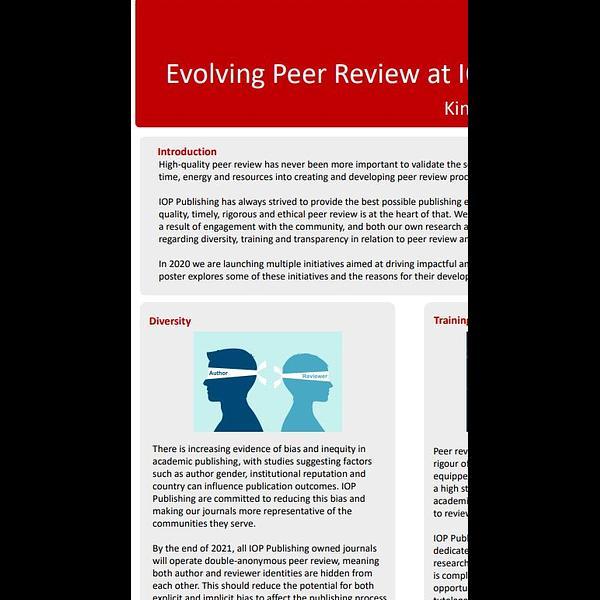 Evolving Peer Review at IOPP: Diversity, Training and Transparency