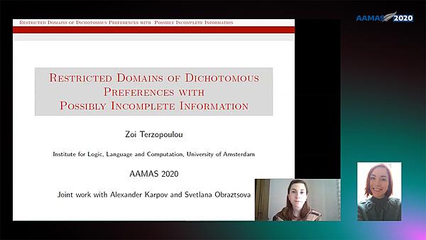 Restricted Domains of Dichotomous Preferences with Possibly Incomplete Information