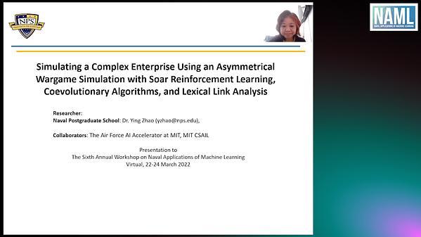 Simulating a Complex Enterprise Using an Asymmetrical Wargame Simulation with Soar Reinforcement Learning, Coevolutionary Algorithms, and Lexical Link Analysis
