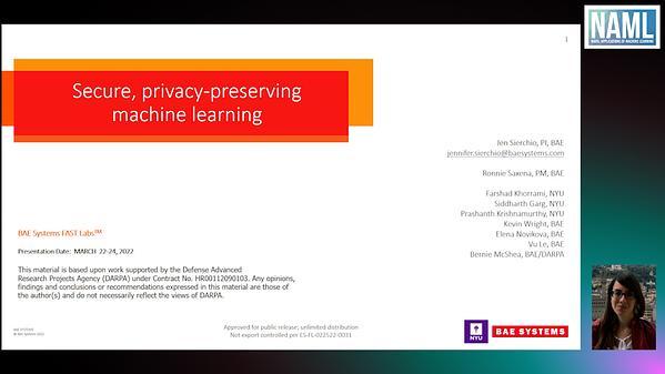 Secure, Privacy-Preserving Machine Learning