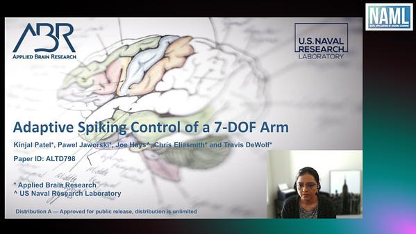 Adaptive spiking control of a 7 DOF arm