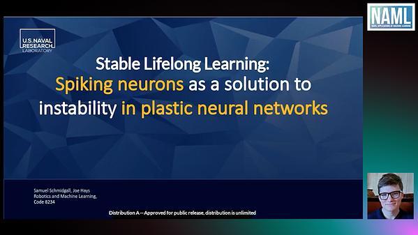 Stable Lifelong Learning: Spiking neurons as a solution to instability in plastic neural networks