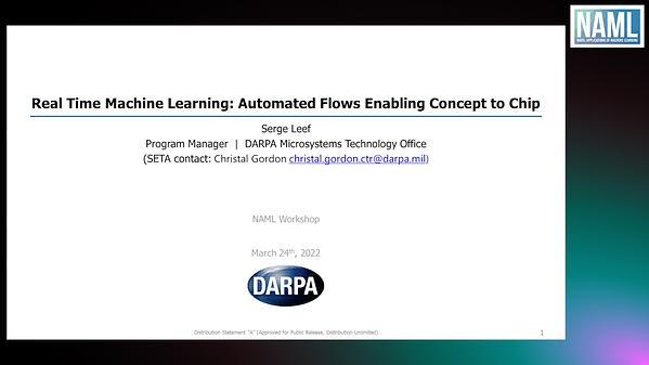 Real Time Machine Learning: Automated Flows Enabling Concept to Chip