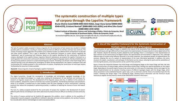The systematic construction of multiple types of corpora through the Lapelinc Framework