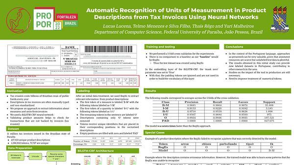 Automatic Recognition of Units of Measurement in Product Descriptions from Tax Invoices Using Neural Networks