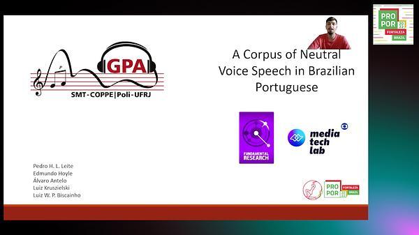 A Corpus of Neutral Voice Speech in Brazilian Portuguese