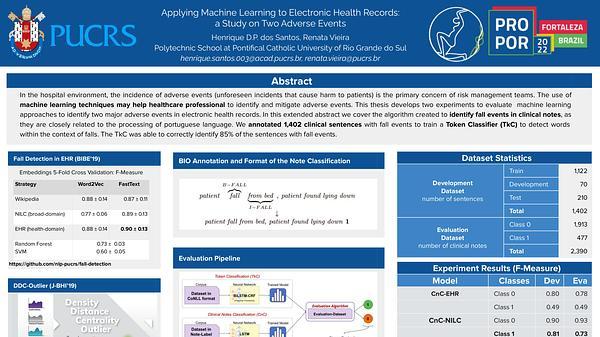 Applying Machine Learning to Electronic Health Records: a Study on Two Adverse Events