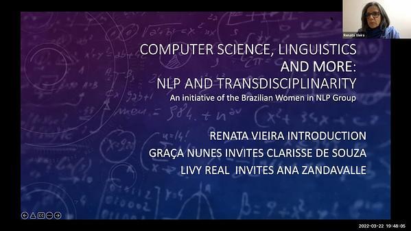 Brasileiras em PLN panel: Computer science, linguistics and more: NLP and transdisciplinarity