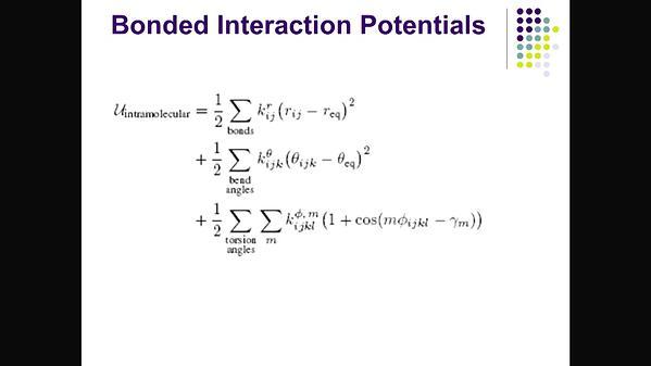 Molecular Dynamics MOOC 1.2.2. Potential Functions Continued