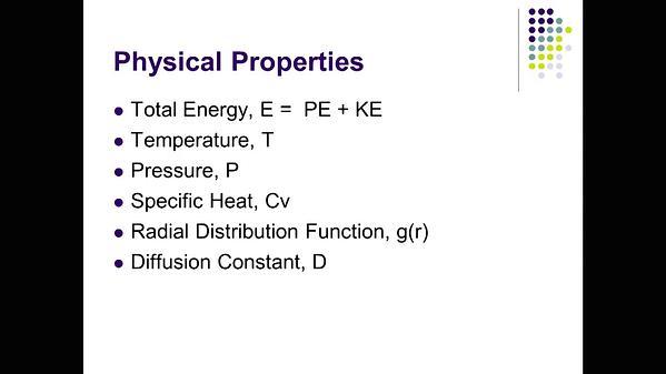 Molecular Dynamics MOOC 2.1.2. Property Calculations 1