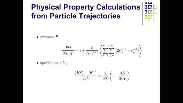 Molecular Dynamics MOOC 2.1.3. Property Calculations 2