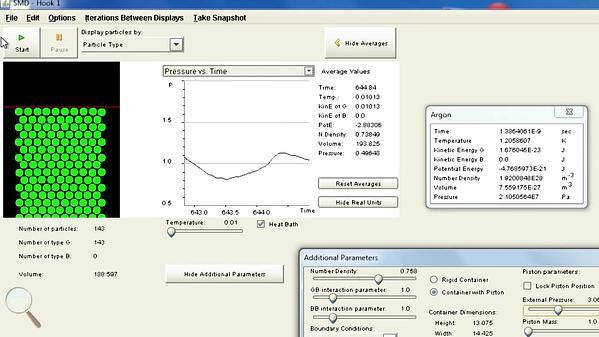 Molecular Dynamics MOOC 4.1.6. Hooke's Law, VMDL Simulation