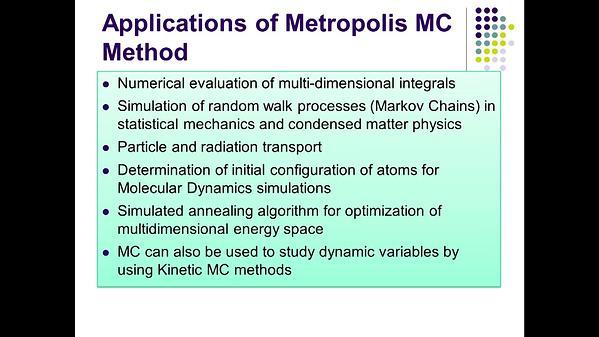 Molecular Dynamics MOOC 9.2.5. Benefits of of Monte Carlo Simulations and VMDL simulation