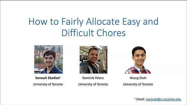 How to Fairly Allocate Easy and Difficult Chores