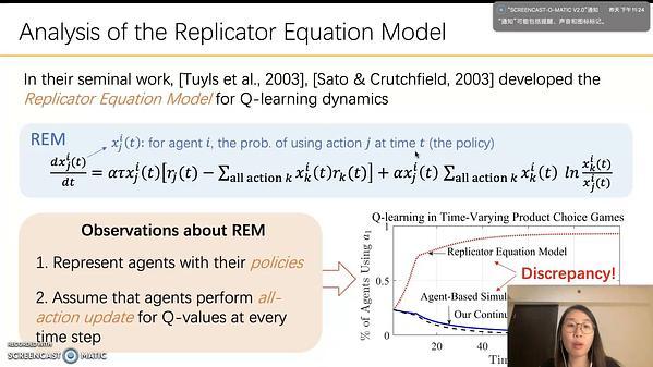 The Dynamics of Q-learning in Population Games: a Physics-inspired Continuity Equation Model