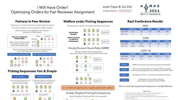 I Will Have Order! Optimizing Orders for Fair Reviewer Assignment