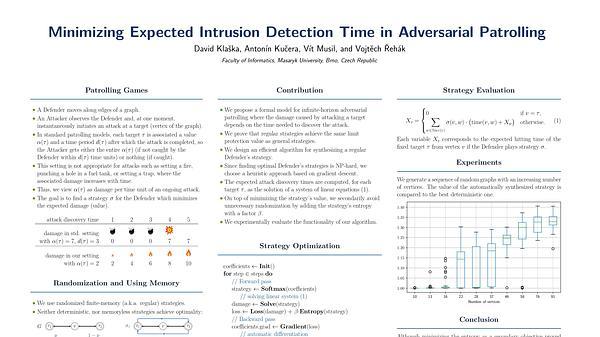 Minimizing Expected Intrusion Detection Time in Adversarial Patrolling