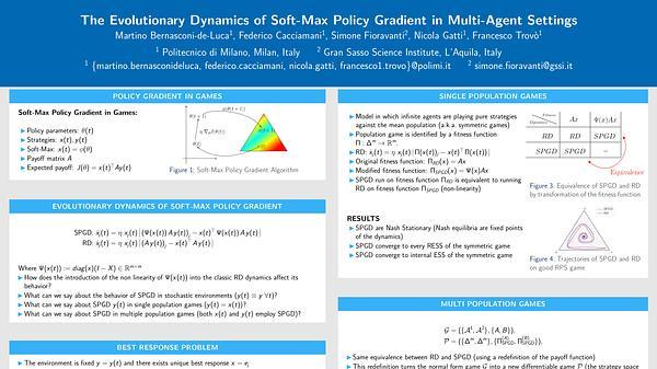 The Evolutionary Dynamics of Soft-Max Policy Gradient in Multi-Agent Settings