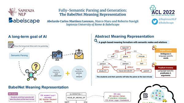 Fully-Semantic Parsing and Generation: the BabelNet Meaning Representation