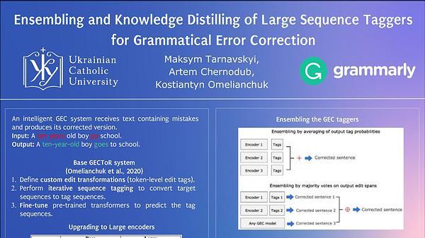 Ensembling and Knowledge Distilling of Large Sequence Taggers for Grammatical Error Correction