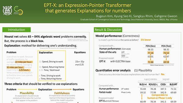 EPT-X: An Expression-Pointer Transformer model that generates eXplanations for numbers