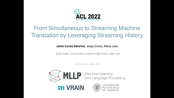 From Simultaneous to Streaming Machine Translation by Leveraging Streaming History